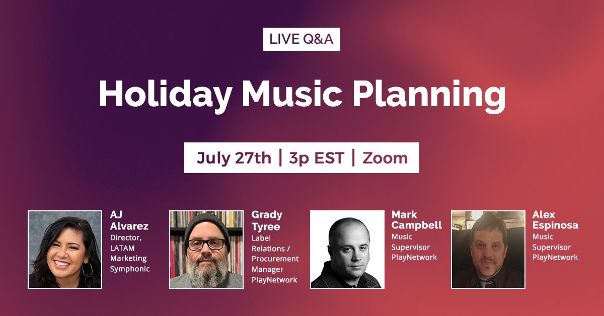 Interested in learning directly from some of the best in the game? Come check out our upcoming Live Q&amp;A on #holidaymusic planning with experts from Symphonic and <a href="/PlayNetwork/">PlayNetwork</a> on July 27th. Here’s what to expect…bit.ly/3B7GI2H