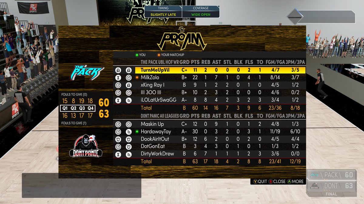 GGs to The Pack as we reverse sweep and advance to the next round of <a href="/TPOLeague/">Szn13🎒</a> Playoffs. S/O to the 🐐🐐🐐 <a href="/HardawayTay_/">🦍</a> for the carry. 

PG: <a href="/DirtyWorkDrew/">Drew #ForTheShoe 🪖💙</a> 

SG: <a href="/HardawayTay_/">🦍</a> 

SF: @dookairitout 

PF: @DotGoneEat 

C: @Pearson_FT 

@TheBlizzardTC