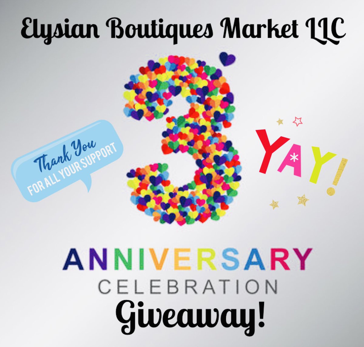 Elysian_LLC's tweet photo. Celebrating 3 years of empowering women owned small businesses! 🎉💪
#elysianboutiquesmarketllc #womenempoweringwomen https://t.co/ulawQ5RXOg