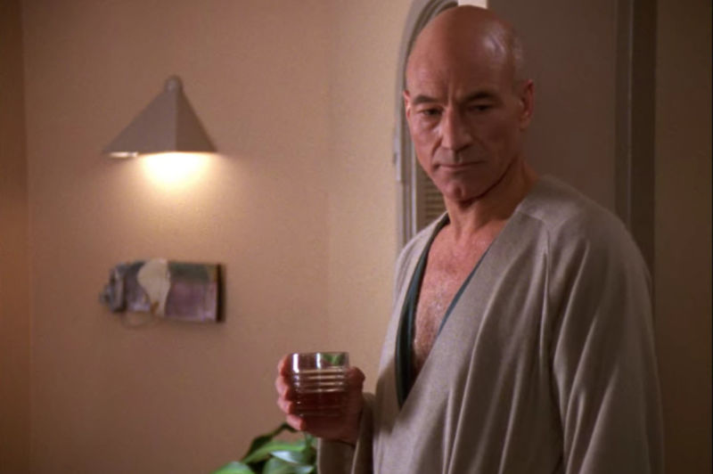 Happy birthday to sir patrick stewart who did not have to go so hard in the low v neck department in TNG 