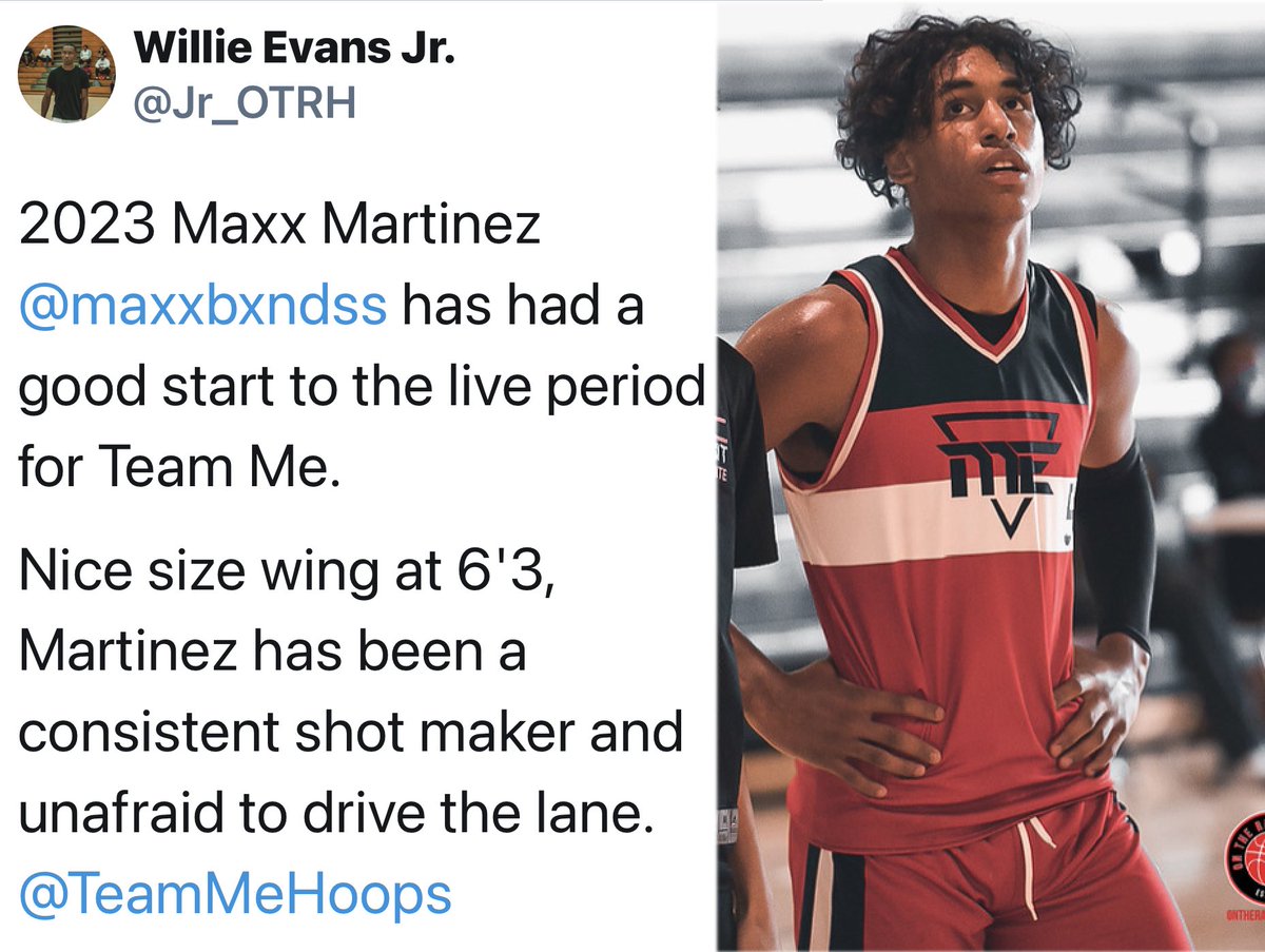 Team ME (@teammehoops) on Twitter photo C/O 23 6โ3 SG Maxx Martinez <a href="/maxxbxndss/">Maxx Martinez Jr</a> was a sniper this weekend <a href="/OntheRadarHoops/">Shun Williams</a> #Elite32 Knocking down shots consecutively, grabbing rebounds for extra possessions & defending the best player. Look forward to see his recruitment move further over the next 2 weekends. @Jr_OTRH C/O 23 6โ3 SG Maxx Martinez <a href="/maxxbxndss/">Maxx Martinez Jr</a> was a sniper this weekend <a href="/OntheRadarHoops/">Shun Williams</a> #Elite32 Knocking down shots consecutively, grabbing rebounds for extra possessions & defending the best player. Look forward to see his recruitment move further over the next 2 weekends. @Jr_OTRH