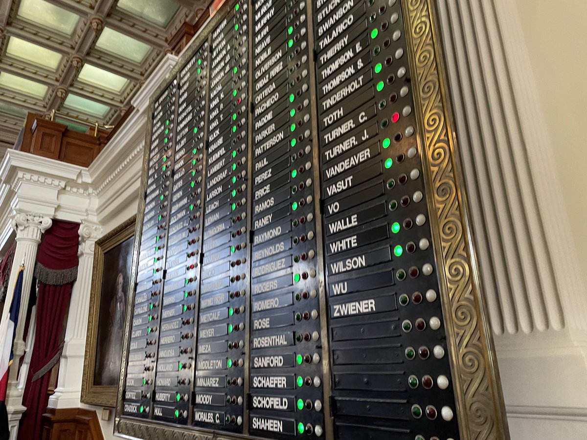RobertTGarrett's tweet photo. By 76-4, Texas state representatives approve a call of the House. By same margin, members ask sergeant at arms to go get missing members, ‘by warrant of arrest, if necessary,’ ⁦@DadePhelan⁩ says. #txlege https://t.co/GNAJ5QQZH2