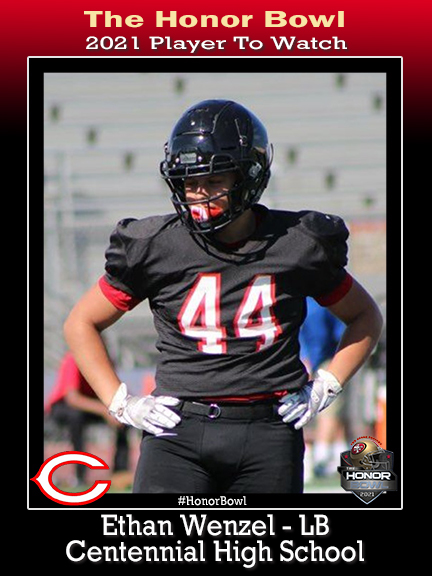 honorgroup's tweet photo. PLAYER TO WATCH: Ethan Wenzel @_EthanWenzel ILB @Cen10Football will play in 2021 Honor Bowl 9/4 4:00 pm vs @sierracanyonfb https://t.co/TixqKtu6tg