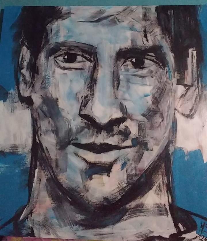 lujanbarragan's tweet photo. @cuervotinelli me ayudas a qué @Ieomessiok nos firme está obra de arte? Somos @cdyflmok así podemos en una subasta generar ingresos y mejorar nuestro club de barrio!!! https://t.co/fTEeEZZw8Y