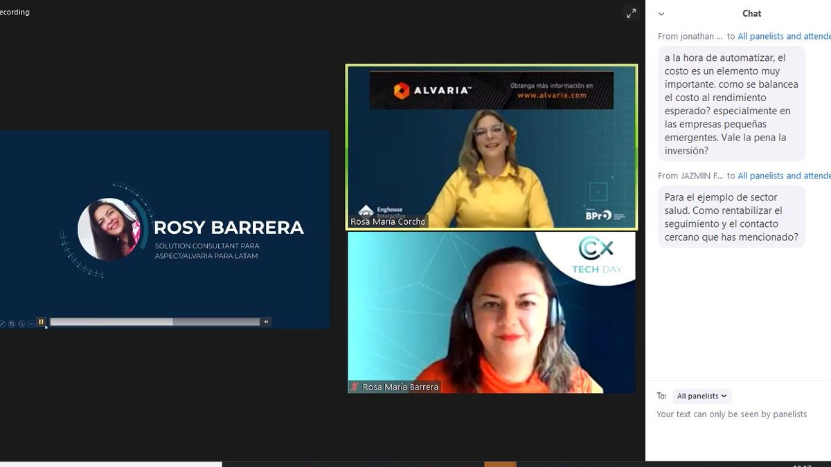 AlejandroHamon's tweet image. #TechDay2021 - Rosa Maria Alvaria - Customer Experience BPO