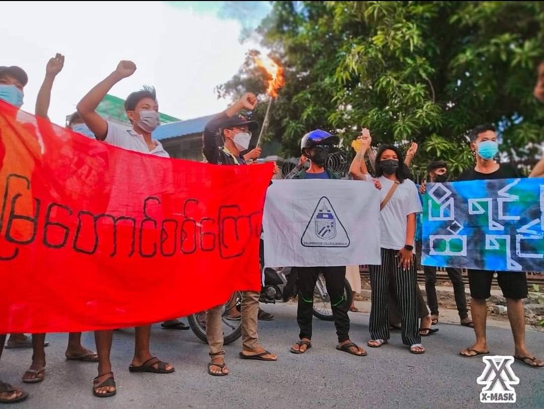 2021Revtweets's tweet photo. We are still brave despite junta’s brutal oppressions. MyaTaung Strike, Cooperative University Students Strike and Mandalay Based Mass Strike marched and protested for the overthrow of Evil dictator.
#July12Coup
#WhatsHappeningInMyanmar https://t.co/gSWwHgVYEF