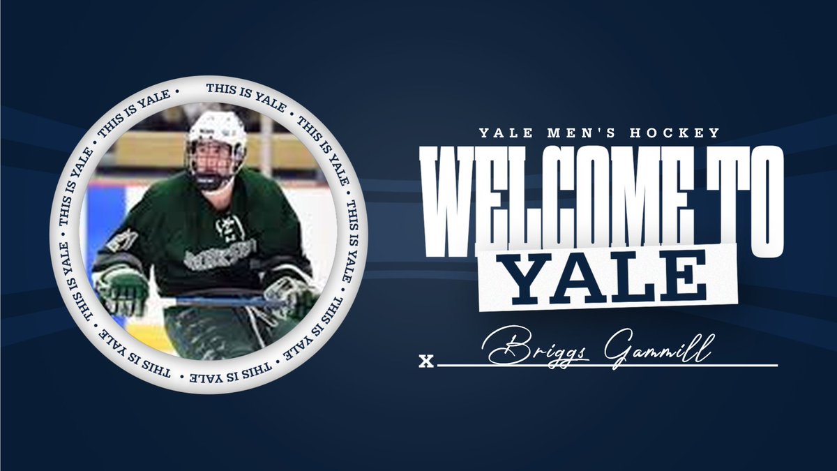 We are excited today to welcome Briggs Gammill to the Yale Hockey Family!

📣  Forward
📣  5-10, 175
📣  New Canaan, Conn.
📣  Connecticut Junior Rangers

#ThisIsYale