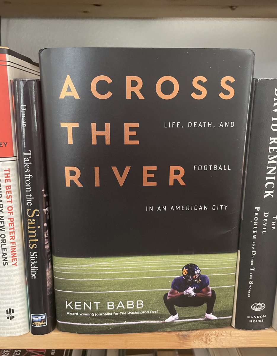JeffDuncan_'s tweet photo. Just received my hardcover copy of “Across the River,” the awesome new book by @KentBabb about @KarrFootball. I’m about six chapters into the galley copy and I can’t put it down. Powerful story-telling. A must-read for New Orleanians — and not just sports fans. https://t.co/b8widprcvW
