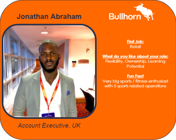 LifeAtBullhorn's tweet photo. Jonathan is one of our talented and raising Account Executives representing our UK Team! He started with Bullhorn in 2018 as a Business Development Representative (as many in SMB do) and is making his mark in the #SMB team! 

#runasone #accountexecutive #Smb #bullhorn https://t.co/X1dBXaLvvx