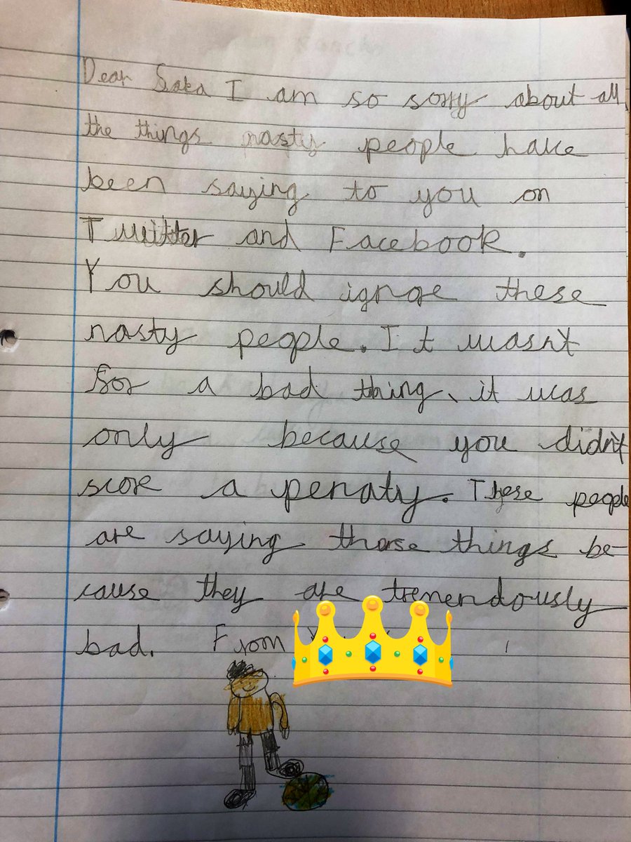 PanksMiss's tweet photo. The importance of teaching our younger generation of today how to be kind and respectful to each and every single person. @MarcusRashford @BukayoSaka87 @Sanchooo10 these are a few letters from my lovely year 3’s to let you know how loved and respected you are! https://t.co/HovI7B06lI