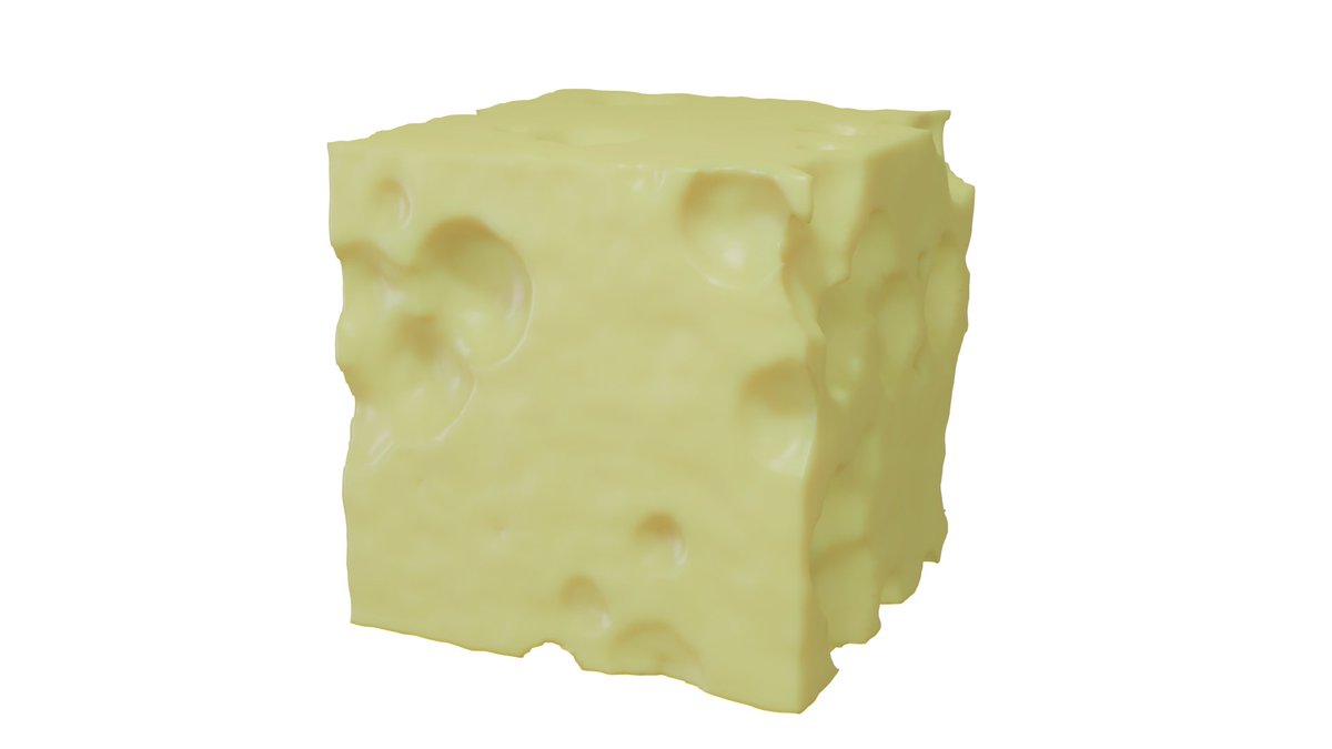 yellow_detteiu's tweet image. ジオメトリノードで、プロシージャルなチーズを作ってみました。
#blender
#blender2.93