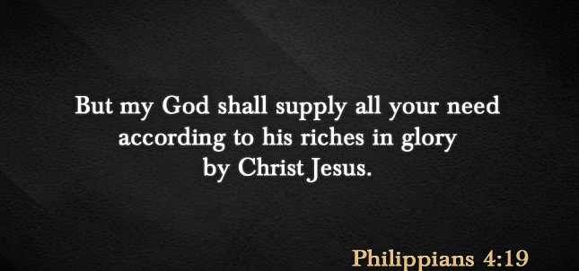 NeilCSilva1's tweet photo. Philippians 4:19 --

But my God shall supply all your need according to his riches in glory by Christ Jesus.

#ThusTheBibleSpeaks  #TruthsFromTheBible  #GlobalPrayerForHumanity https://t.co/r0eAhZ9xVS