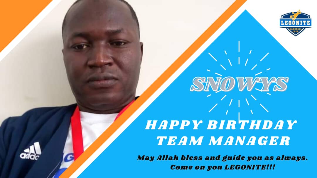LegoniteHC's tweet photo. It's Team Manager's birthday 🎉
Lots of wishes and success we wish for you today.
Have a blissful day with lots of love from the club. 💕
Come on you LEGONITE!!!
#SNOWY❄ #LEGONITE💛💙
#winteriscoming #winterishere
#handball #GhanaHandball
#GAHA #GreaterAccraLeague
#GAHLCA2021 https://t.co/YoIjfhzIsk
