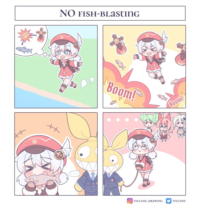 No Fish Blasting

Explosions can hurt people, HOMU can be dreadful!
Kudos to Captain @velcozz for the adorable work!

#OutworldTraveler
#HonkaiImpact3rd
#GenshinImpact 
#miHoYo 