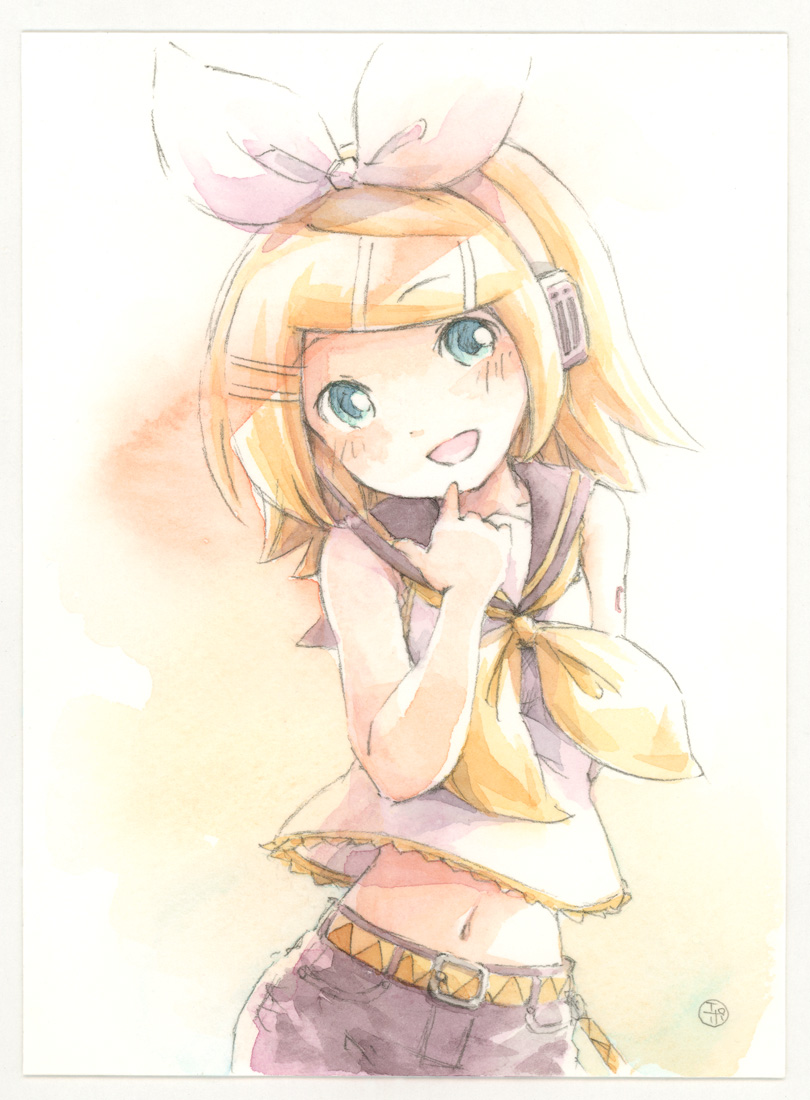 かわいいかわいい言われて照れてるかわいいリンちゃん描きました エポキシパテのイラスト