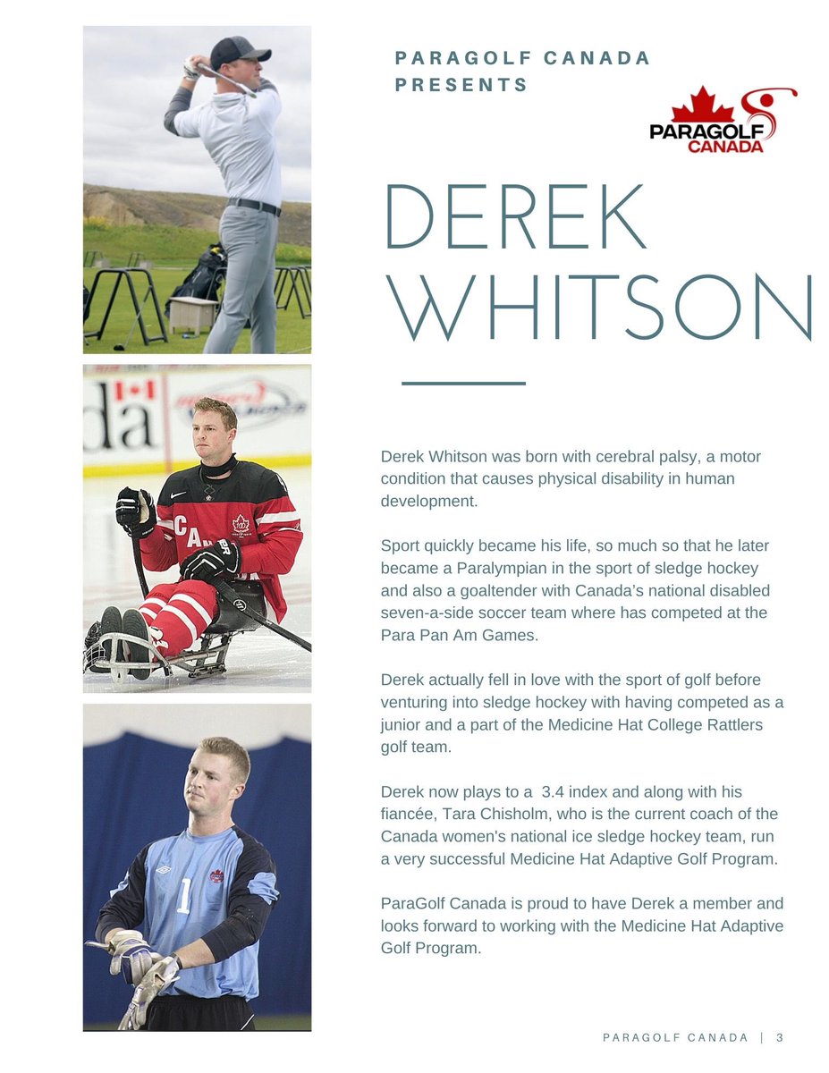Derek Whitson was born with cerebral palsy. Sport quickly became his life, later becoming a <a href="/CDNParalympics/">Canadian Paralympic Team</a> competitor. 

He plays to a 3.4 index. Welcome to <a href="/paragolfcanada/">Paragolfcanada</a>. 

<a href="/MHC_Rattlers/">MHC Rattlers</a> <a href="/golflifeab/">#GolfLifeAB</a> <a href="/pgaofalberta/">PGA of Alberta</a> <a href="/GolfCanada/">Golf Canada</a> <a href="/pgaofcanada/">PGA of Canada</a>