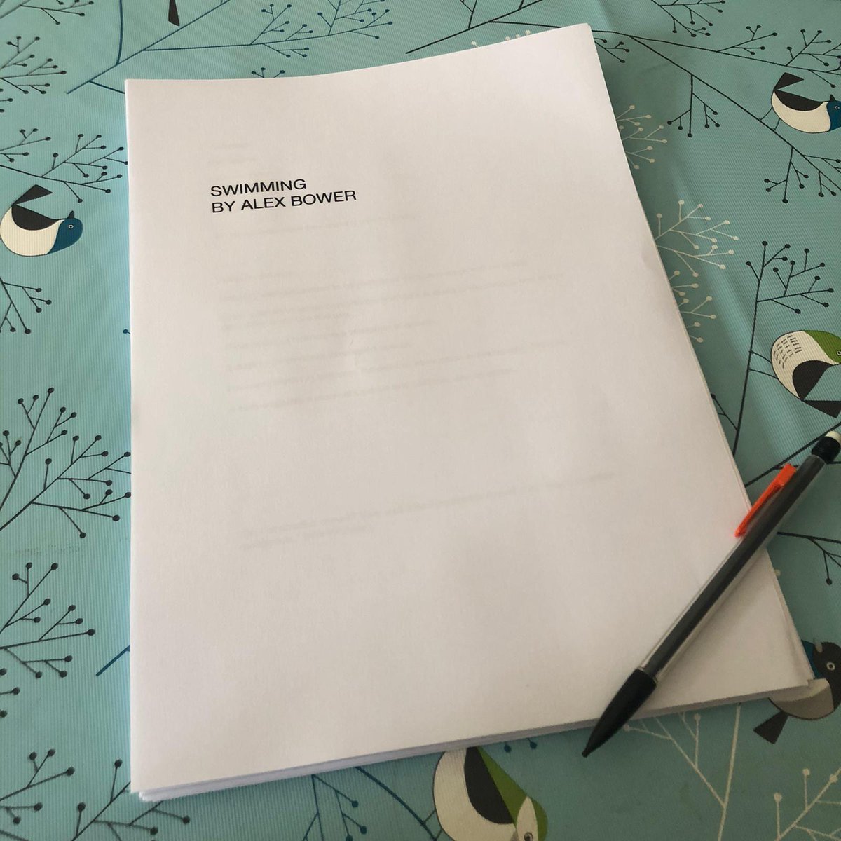 Fresh script 😍 #swimmingtheplay #newwriting #summertheatre Director <a href="/kaylatmf/">Kayla Martell Feldman (she/they)</a> 
Writer <a href="/alexgbower_/">Alex Bower</a>