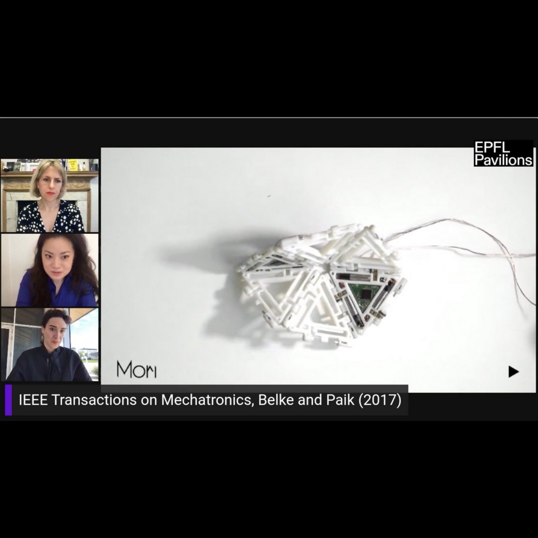 EPFLPavilions's tweet photo. Nature of Robotics - In Conversation: @giuliabini_ with @alexandradaisy & @robotician
Ep. 4 - #Design #Environments #SpaceExploration & #Colonisation
Thursday at 6pm on FB & YT
#natureofrobotics #syntheticbiology #robotics #modularrobotics #robogami #rewilding #sixthextinction https://t.co/MKEGv5EKrj