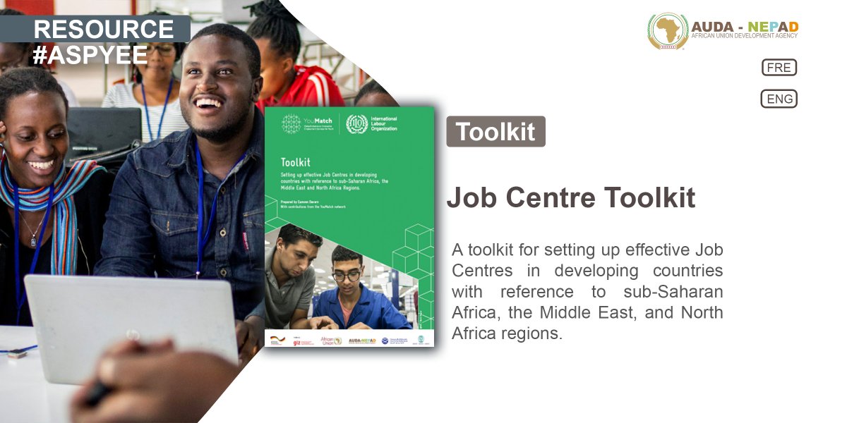 NEPAD_Agency's tweet photo. Be equipped today with knowledge on how to set up effective Job Centres with this new toolkit on #ASPYEE⤵️
https://t.co/C3q9uwXYrC https://t.co/piWf9zuKQg