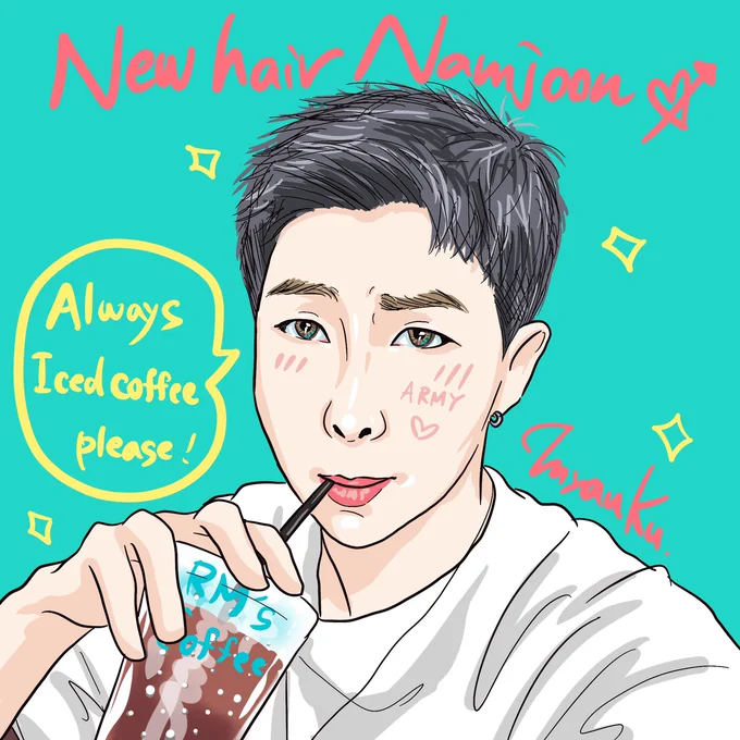 New hair Namjoon短髪ナムさんが好きすぎてもう死にそうですありがとうナムさん#BTS #BTSART #btsarmy #rm #rmfanart #digitalart #illustration #방탄소년단 #방탄소년단RM   