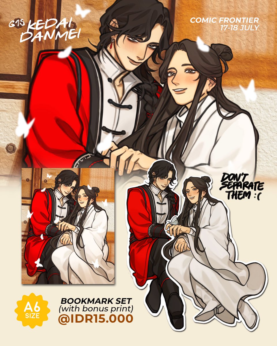 Here's my #Comivuro catalogue! I'll be selling these this weekend (17-18 July) with my boothmate @MBAGENE69 ✨

📦 Head to my bio link for order at our Tokopedia store!

👯‍♀️ JOIN OUR BOOTH DISCORD SERVER FOR MORE INFO ABOUT THE EVENT : https://t.co/xbiTixf2e7

#TGCF #IdentityV 