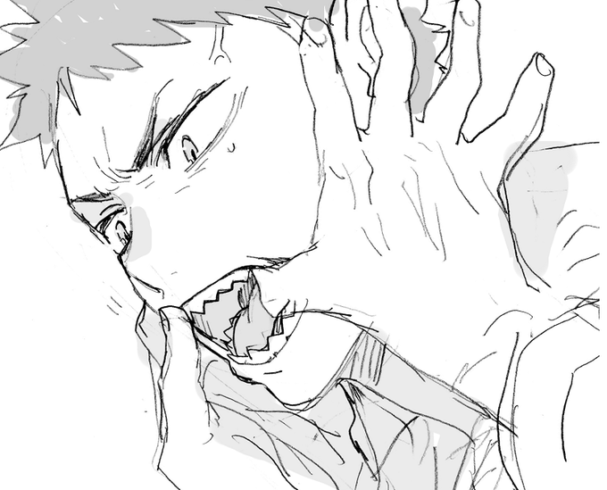 たまにギザッ歯で描かれてるのかわい 