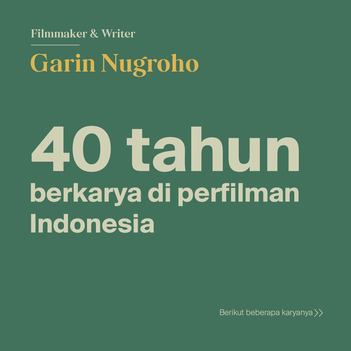 VcampusID's tweet photo. Dapatkan perspektif baru sebagai sutradara dalam berkarya bersama Garin Nugroho di kelas The Art of Film Making https://t.co/ZBTeOEAZRK 😉
#VCAMPUS https://t.co/bcPW4da3NJ