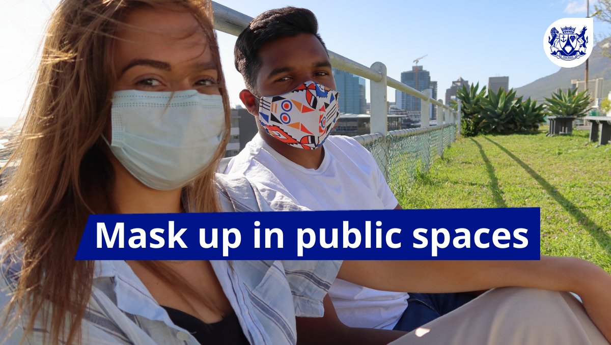 WesternCapeGov's tweet photo. 😷 #MaskUpWC 👉 Let's do everything we can to reduce the impact of the 3rd wave of COVID-19. Please remember to wear a cloth mask or similar covering over your nose and mouth when in public. When it's your turn, register for the vaccine: https://t.co/mw3InZ6y8w. #LetsDoThis https://t.co/5ZWfUQteB6