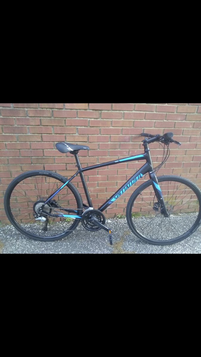 coryparish10's tweet photo. @Bike_CLE  had my bike stolen this weekend from downtown outside the Indians game. If anybody happens to see it, please let me know. It’s a black w/blue 2016 Specialized Sirrus sport disc. Not sure who to turn to at this point. Any tips appreciated. #cle #Cleveland #bikecle https://t.co/GBR50EPYWR