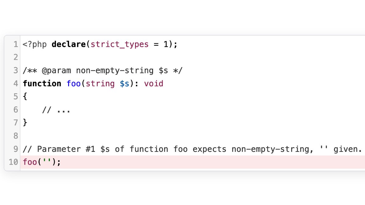 A few days ago I released PHPStan 0.12.92 with new PHPDoc type support: non-empty-string

The number of new issues related to it proves it's already a popular feature 😅