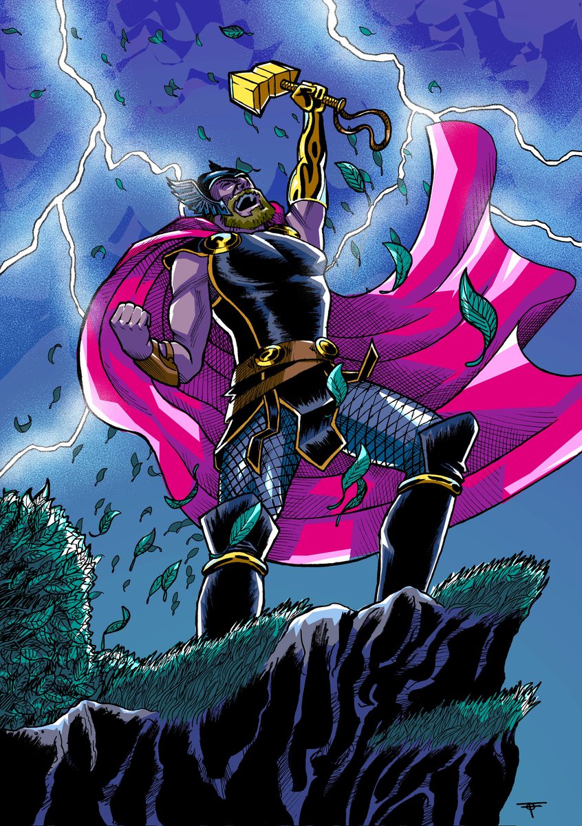 RT @Urich_mate: Thor inspired by War of the Realms design. Inks and digital colors https://t.co/Wq6aG4Y660
