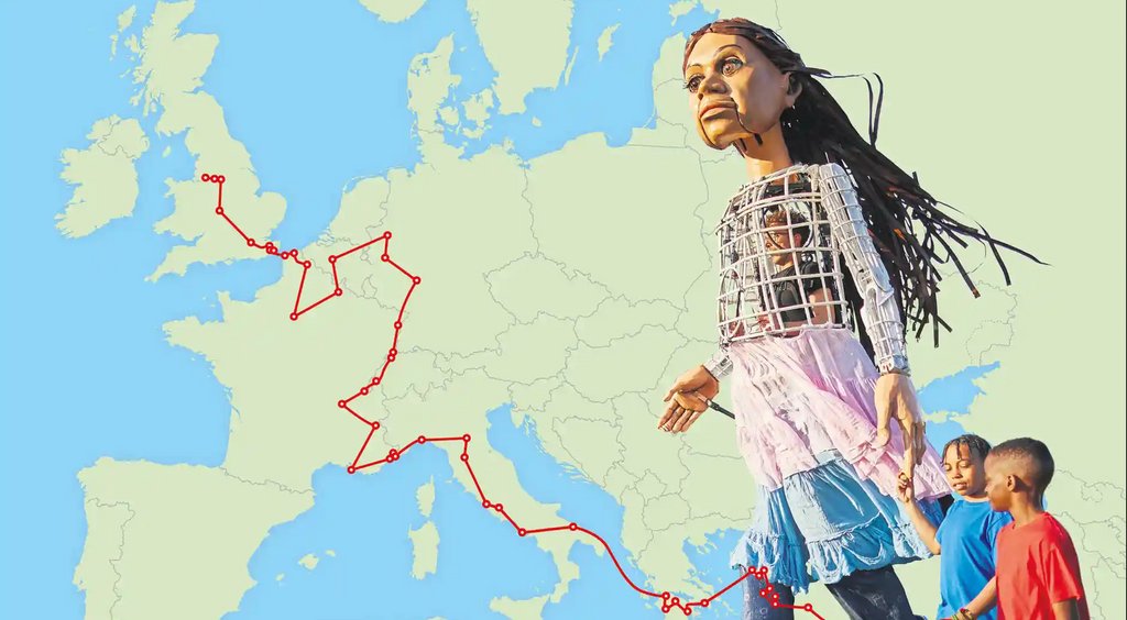Meet Little Amal, the puppet girl #refugee about to walk 8000km

Later this month, a giant puppet will trek from the Syria-Turkey border to Manchester in a show of #solidarity bit.ly/3ecnvmw

#refugeeswelcomehere #chooselove #supportrefugee #refugeestories #welcomecinema