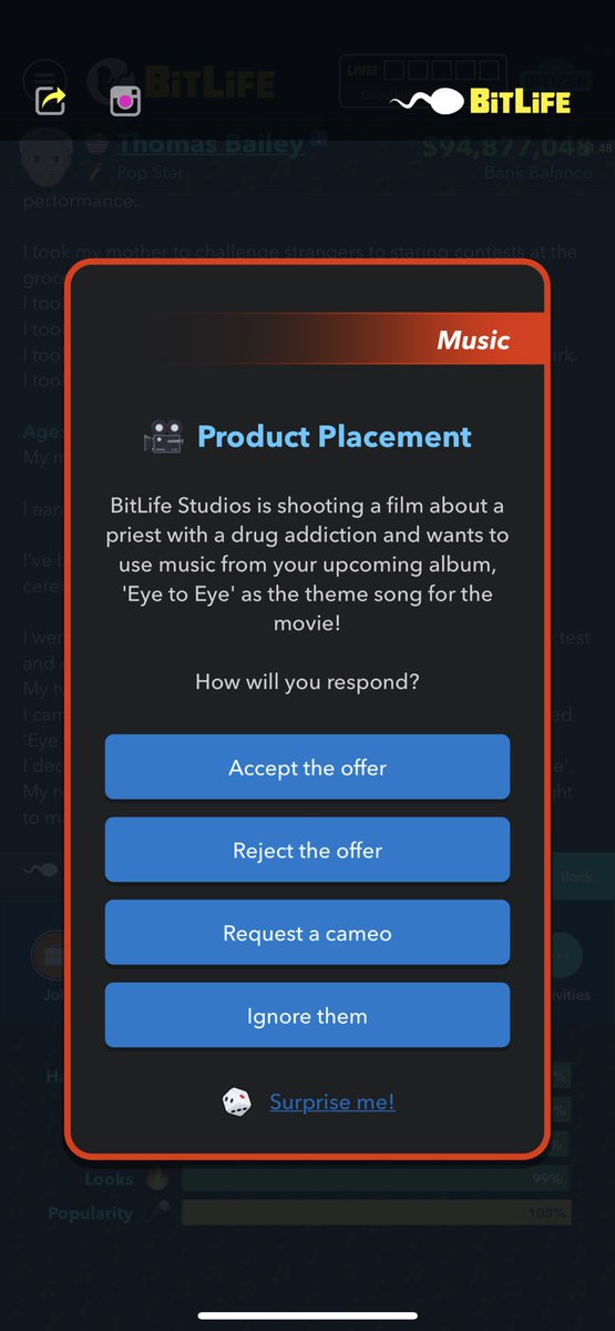 KingRichard218's tweet photo. @BitLifeApp thank you BitLife lol 😅😅🥰🥰 https://t.co/lN3SBko3qL