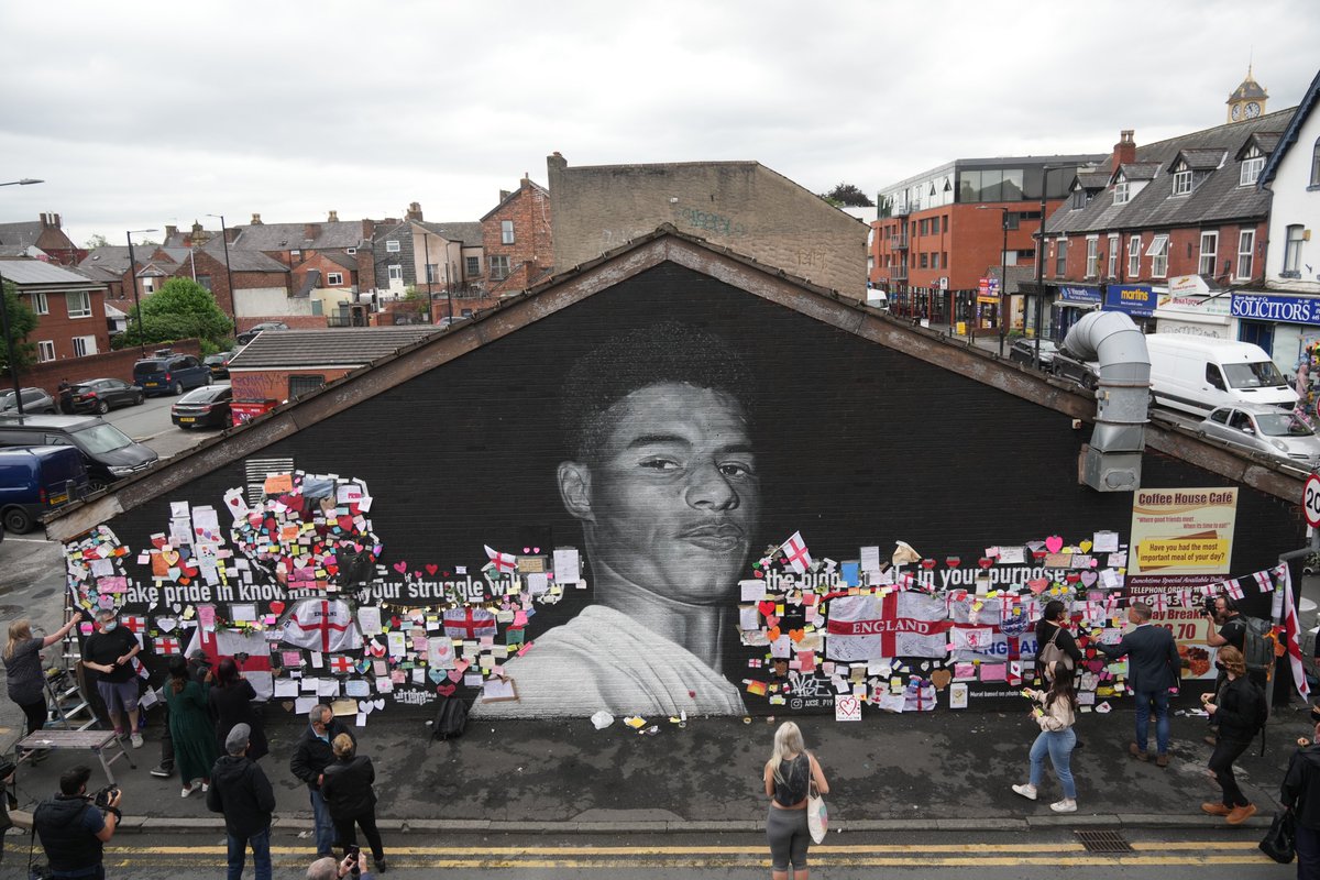 Marcus Rashford's mural, fully restored 👏

The people of Withington have made their feelings known towards one of their own ❤️