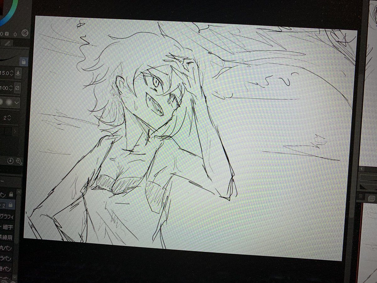 元気だったりしました
血圧低下が云々ってお医者さんが言ってました
これは落書きですが気に入ったので漫画の隙間に仕上げよかなって思ってます 