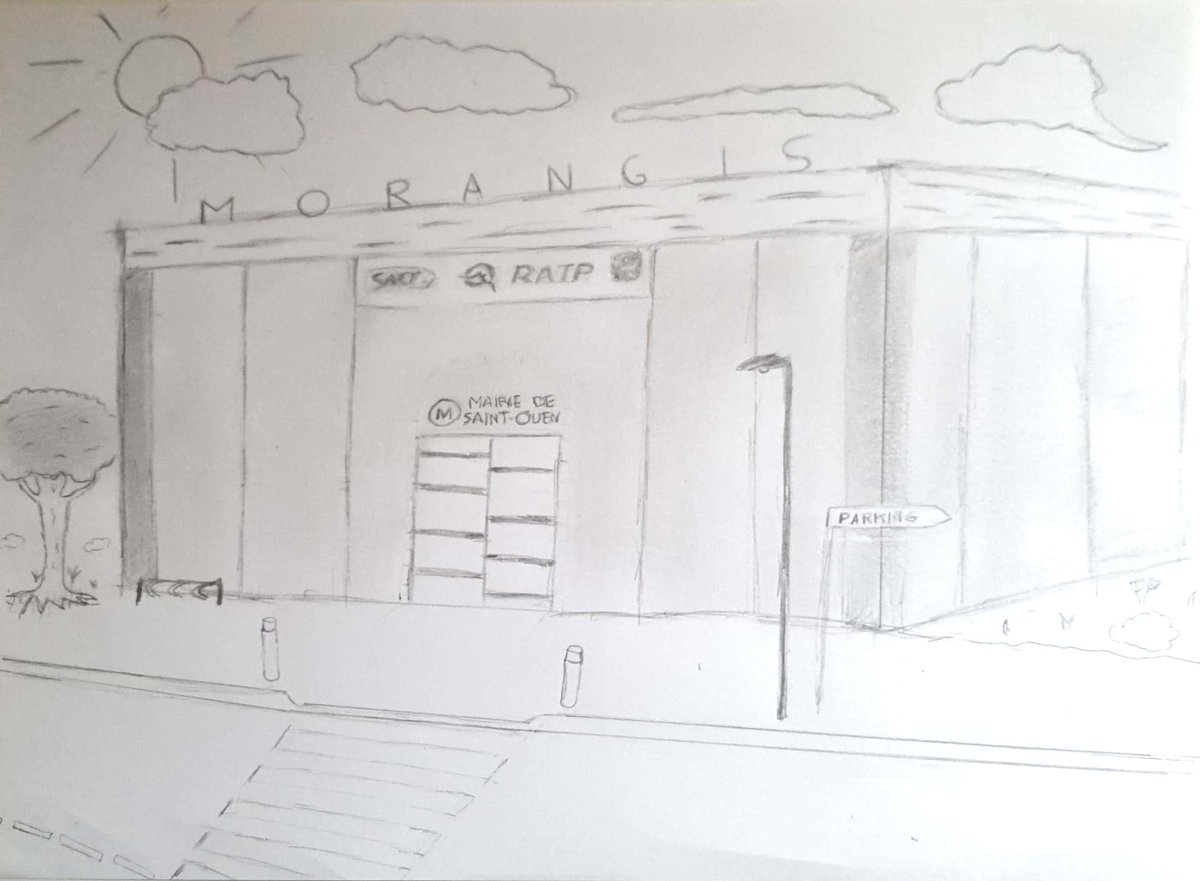 L14Metro's tweet photo. Voici mon concept peu esthétique mais explicite de la potentielle station de métro à Morangis (soyez indulgents pour mon niveau de dessin!) https://t.co/fsyGZ7aOL6