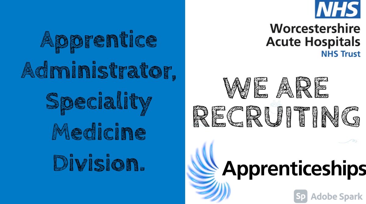 👉Excellent career start opportunity to join our Speciality Medicine Divisional Team ⁦@WAHT_SpecMed⁩ @WorcsAcuteNHS⁩ as an NHS apprentice administrator. #puttingpatientsfirst #getingofar #newskills #jointheteam Apply 👉jobs.nhs.uk/xi/vacancy/916…