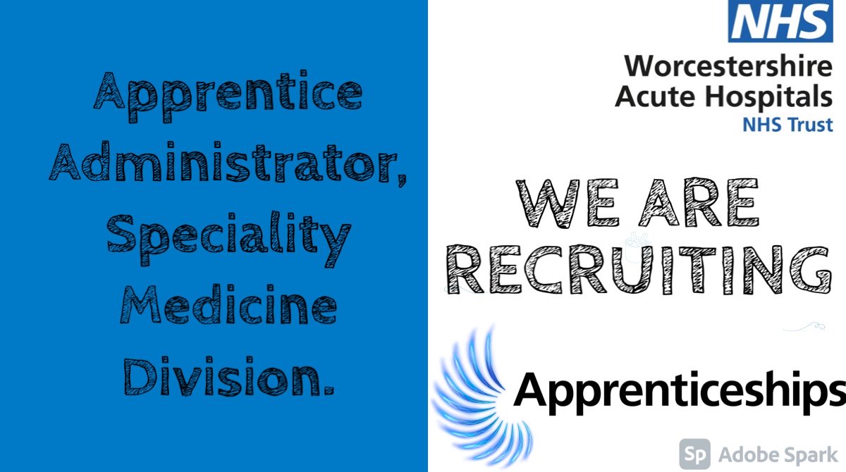 WAHT Apprenticeships💙 (@waht_apprentice) on Twitter photo 👉Excellent career start opportunity to join our Speciality Medicine Divisional Team <a href="/WAHT_SpecMed/">WAHT Speciality Medicine</a> <a href="/WorcsAcuteNHS/">Worcestershire Acute NHS</a> as an NHS apprentice administrator. #puttingpatientsfirst #getingofar #newskills #jointheteam Apply 👉jobs.nhs.uk/xi/vacancy/916… 👉Excellent career start opportunity to join our Speciality Medicine Divisional Team <a href="/WAHT_SpecMed/">WAHT Speciality Medicine</a> <a href="/WorcsAcuteNHS/">Worcestershire Acute NHS</a> as an NHS apprentice administrator. #puttingpatientsfirst #getingofar #newskills #jointheteam Apply 👉jobs.nhs.uk/xi/vacancy/916…