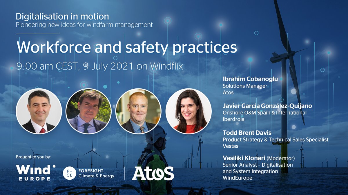 Digital solutions provide turbine-to-user traceability of #energy production, transmission, distribution, and utilization. On top of that, #Digitalization  ensures safety and well-being of site workers. 

Watch our webinar with <a href="/windeurope/">Wind in Europe</a> ➡ okt.to/H5Oen1