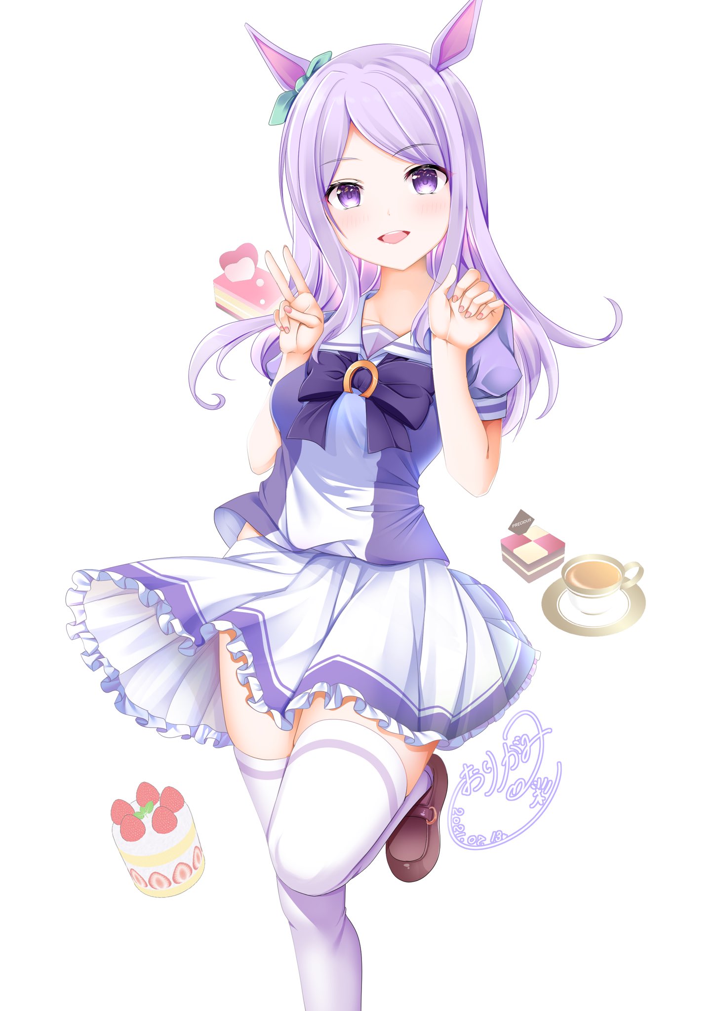 ウマ娘 可愛くピースするメジロマックイーン イラスト ウマ娘うまぴょいまとめ