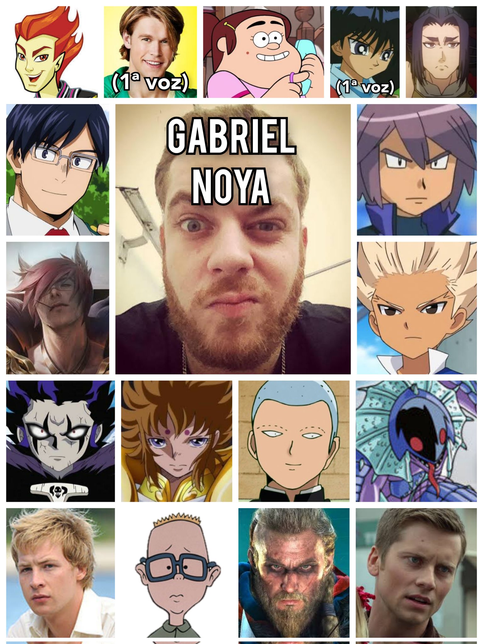 Personagens Com os Mesmos Dubladores! on X: Dublando desde criança, foi  legal ver a evolução da dublagem deste homem! Alguns dos personagens do  sensacional Gabriel Noya! Gabriel é conhecido por dublar o