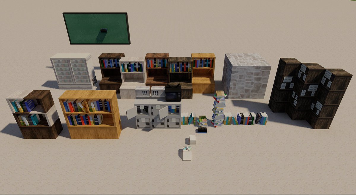 WorldRailway_'s tweet photo. #yuushya #minecraft建築コミュ 
Progress: Classroom stuff &amp; Shelves

Video ↓ https://t.co/oDbv4BtSRW