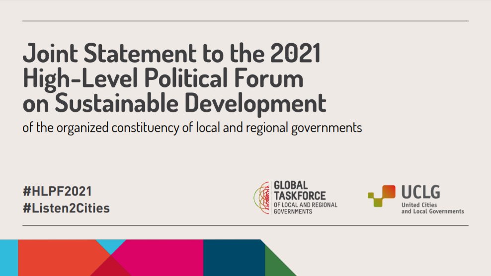 #Listen2Cities Happening now 🔶 2nd day of the LRGs Forum

An occasion to address how to empower cities and regions with resources & capacity as part of a robust multilevel governance system to localize SDGs

🔗 Read our joint Statement to the #HLPF2021: bit.ly/3AROVrx