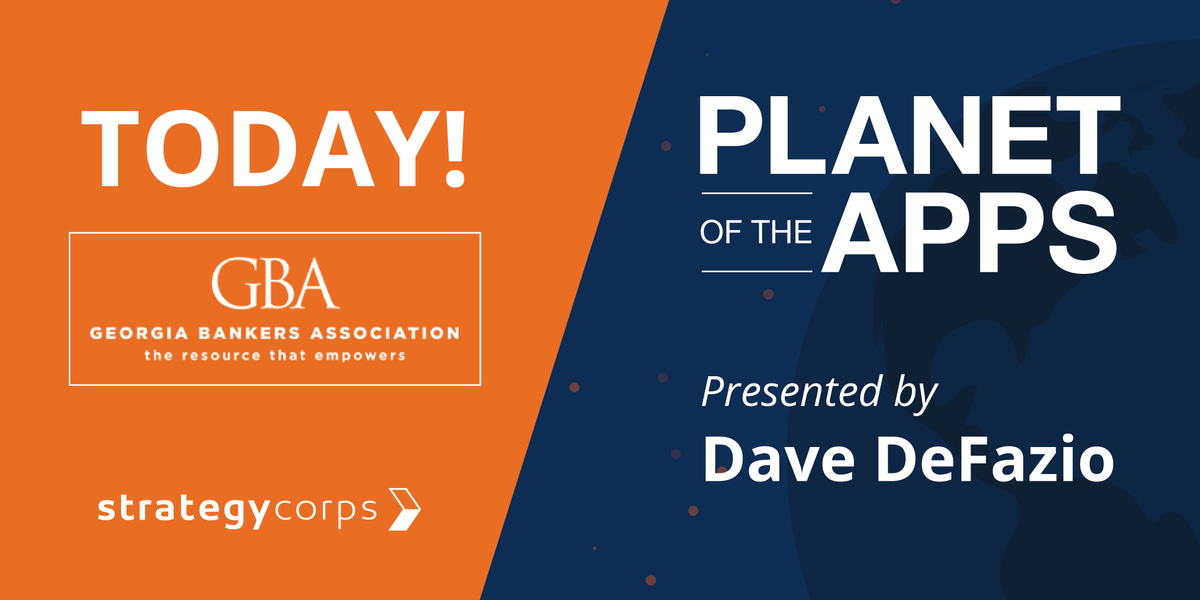 StrategyCorps's tweet photo. Today's the day: @DaveDeFazio is presenting Planet of the Apps at the @GABankers' 2021 Leadership Conference! If you're interested in having our industry experts at your next event, let us know!
#creditunion #communitybanking #fintech #checkingaccounts #BaZing #CheckingScore https://t.co/eCoMcuRWuC