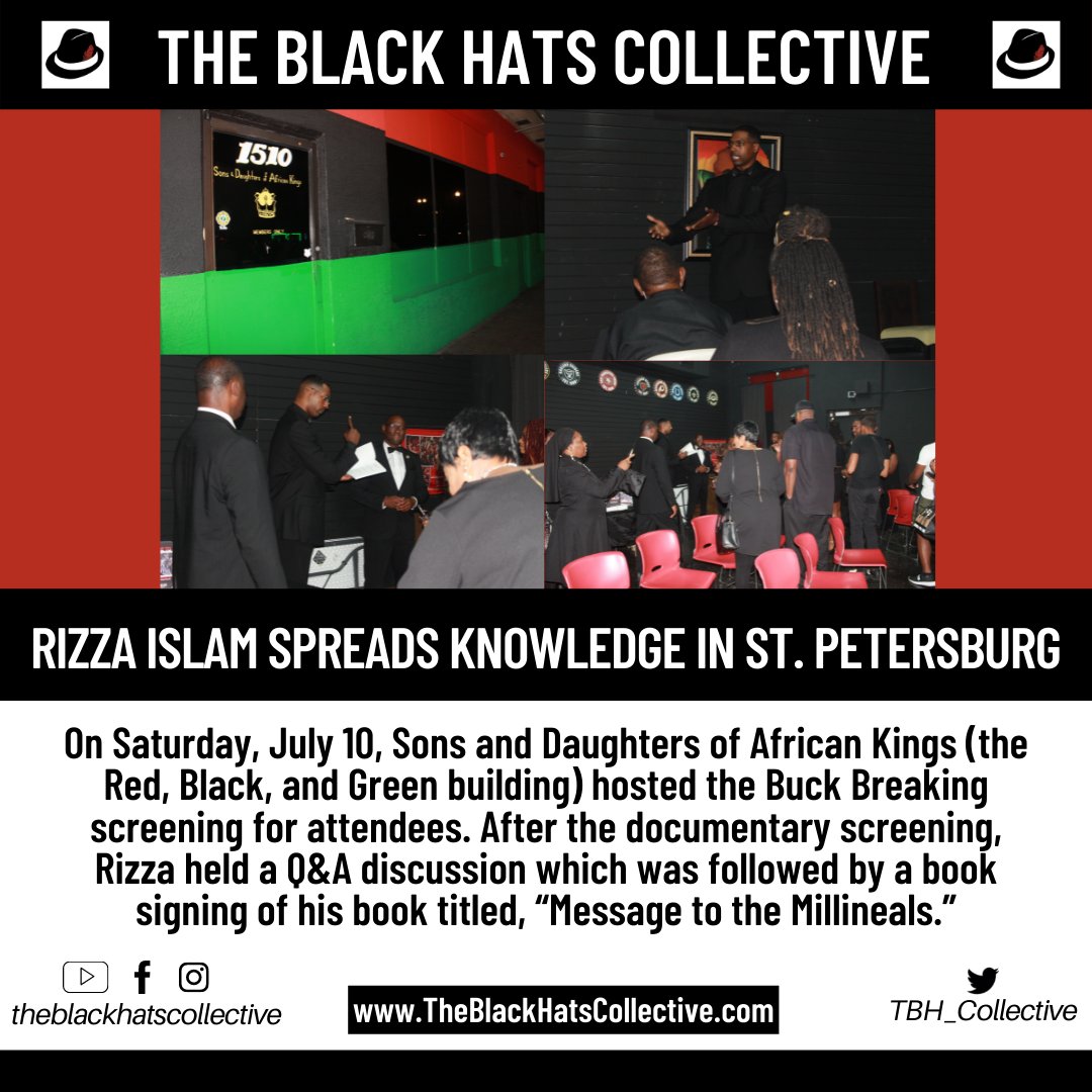 Activist, humanitarian, and truth-teller #RizzaIslam came to St. Petersburg, FL for the Buck Breaking tour and book signing.

ed.gr/di8ig

#repairoftheblackfamily #rizzawithfacts #rizzawiththefacts #buckbreaking #buckbreakingmovie #blackpower #buckbreakingstpete