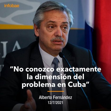 Marca la respuesta correcta.
Alberto necesita:
A) Un Canciller lo mantenga informado 
B) Un especialista es Salud Mental (desconoce la realidad 🤫) 
C) Dejar de pensar que los argentinos somos estupidos.
#SOSCuba #SOSCubaLibre