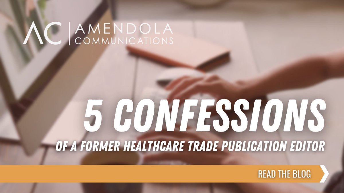 AmendolaComm's tweet photo. Morgan Lewis, Amendola Senior Writer, shares 5 confessions from his time as an editor that he thinks might help your company score an interview or article placement.
https://t.co/gG0HEr6fHG I #AmendolaBlog #Healthcare #HealthIT #PRTips https://t.co/EneNwRi6PS