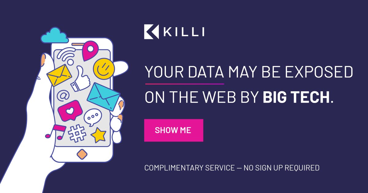 Have you checked out our Facebook Unveil feature yet? Want to know if your data was exposed in a recent hack of 533M user profiles? Find out here: app.killi.io/?m=signup

#dataprivacy #consumerdata