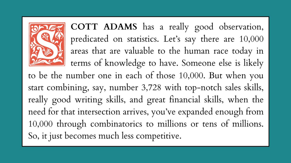 5/Scott Adams ( @ScottAdamsSays) has a good observation predicated on statistics. @naval wrote: