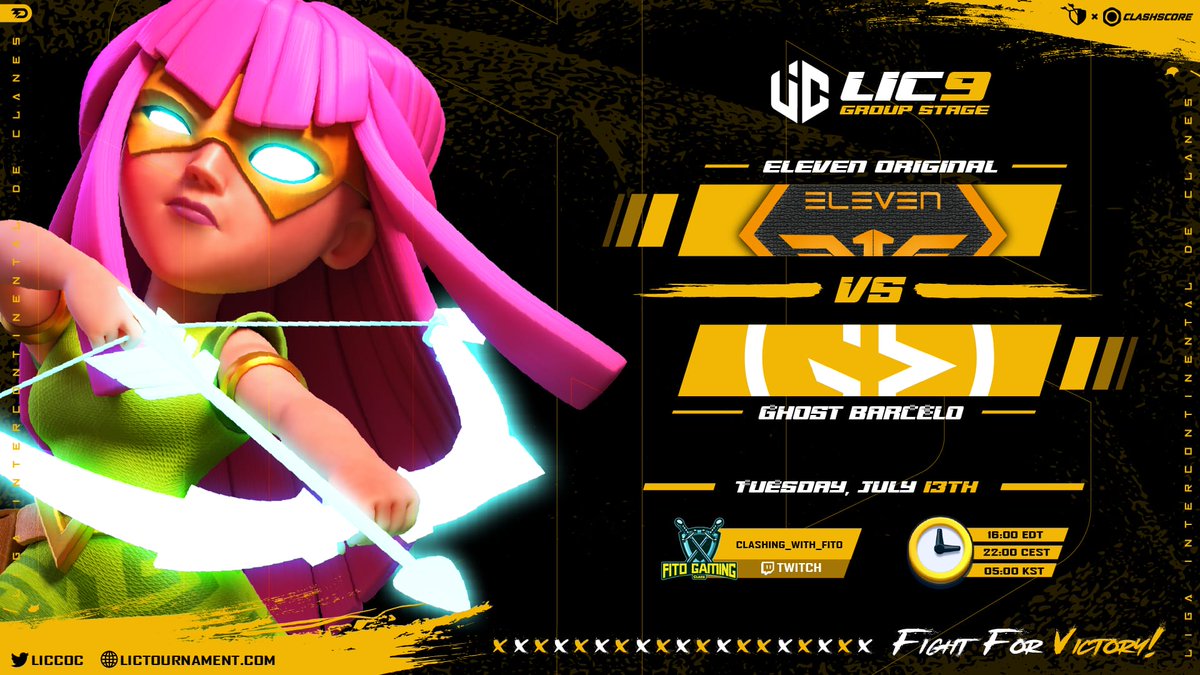 Hoy jugamos la semana 3 de la <a href="/LICCOC/">LIC</a>

No se lo pierdan por el canal de Twitch de <a href="/AngelaVquez/">Ángela (Morgana)</a>

22:00 hrs 🇪🇸
15:00 hrs 🇲🇽

#PorLaVictoria #ClashOfClans